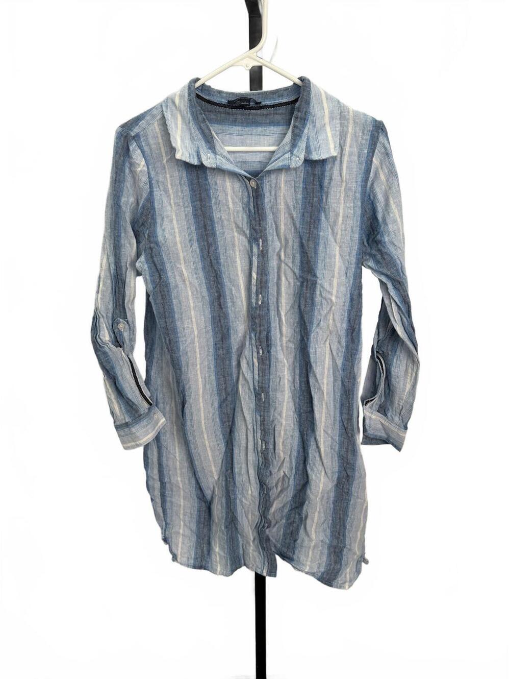 Tommy Hilfiger Women's Striped Button-Down Shirt Size 12